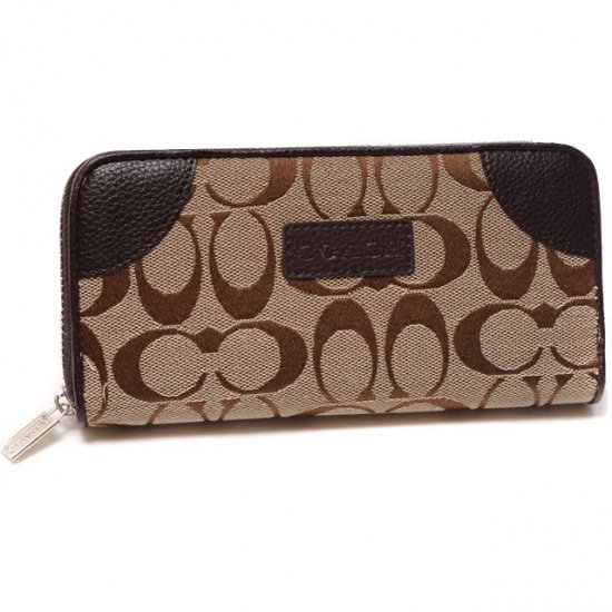 Coach Legacy Logo Signature Large Coffee Wallets DTW | Women